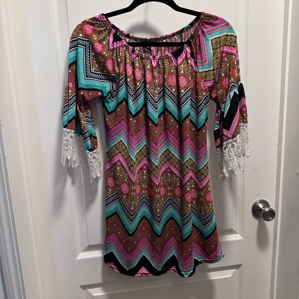 WIN WIN Tunic half sleeve lace with elastic neckline size S-M